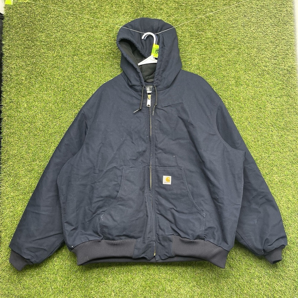 Carhartt Jacket Mens 2XL Loose Fit Workwear Quilt Lined Work Model 0J0140-M Blue